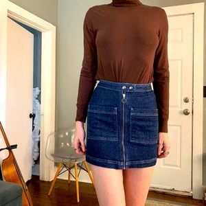 Topshop Denim Moto Skirt Sz 25